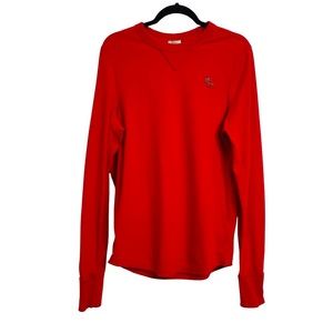 Abercrombie & Fitch - Men's Icon Logo Red Muscle Crew Neck Sweatshirt - Size: L